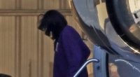 Windswept Meghan Markle arrives back in California on private jet