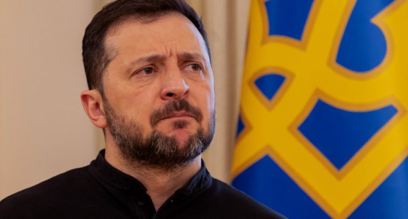 Volodymyr Zelensky at a press conference.