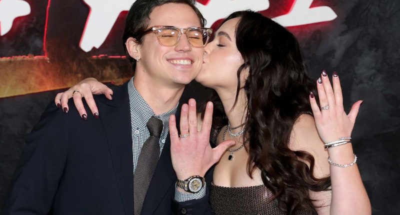'Cobra Kai' romance! Tanner Buchanan and Mary Mouser confirm engagement with shocking red carpet reveal