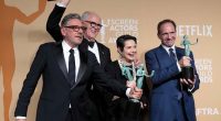 'Conclave' cast celebrates with Timothée Chalamet and Ariana Grande after big SAG Awards win