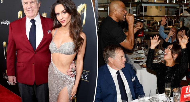 Bill Belichick’s much younger girlfriend Jordon Hudson has a blast when classic rapper plays Rao’s Super Bowl bash — coach seemingly prefers Bon Jovi