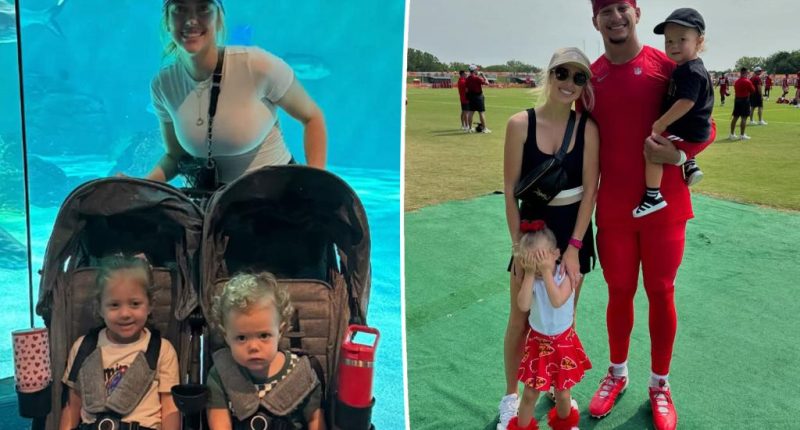 Brittany Mahomes and kids have day out at New Orleans aquarium ahead of Super Bowl 2025