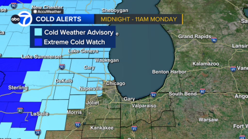 Chicago weather: Dangerous cold temps to bring -25° wind chills on Monday, Tuesday
