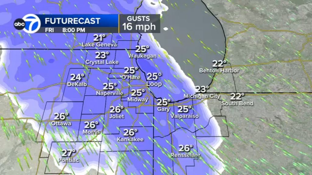Chicago weather forecast: AccuWeather Alert for more snow moving into area Friday evening, Saturday