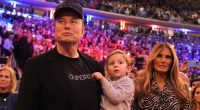 Elon Musk and former first lady Melania Trump listen as Republican presidential nominee former President Donald Trump speaks at a campaign rally at Madison Square Garden, Sunday, Oct. 27, 2024, in New York.