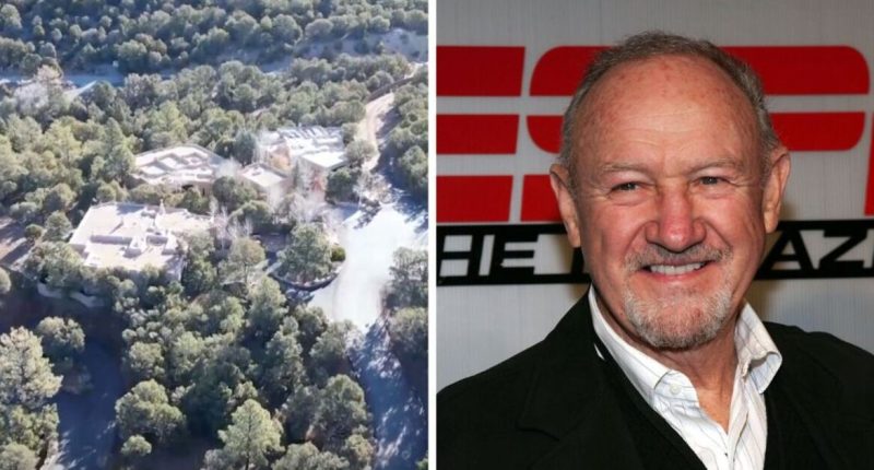 Gene Hackman’s quiet and remote estate shown in aerial footage as investigation continues