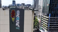 Jack Gibson-Burrell, 21, allegedly broke into Victorian train stations, abseiled off buildings and scaled heritage-listed sites to spray-paint the cartoon-like bird.