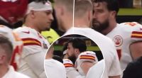 Hear Patrick Mahomes and Travis Kelce’s emotional sideline exchange after brutal Super Bowl 2025 loss