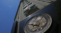 FILE - The seal is seen at the Department of Veterans Affairs building in Washington, June 21, 2013. (AP Photo/Charles Dharapak, File)