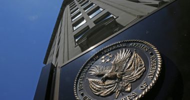 FILE - The seal is seen at the Department of Veterans Affairs building in Washington, June 21, 2013. (AP Photo/Charles Dharapak, File)