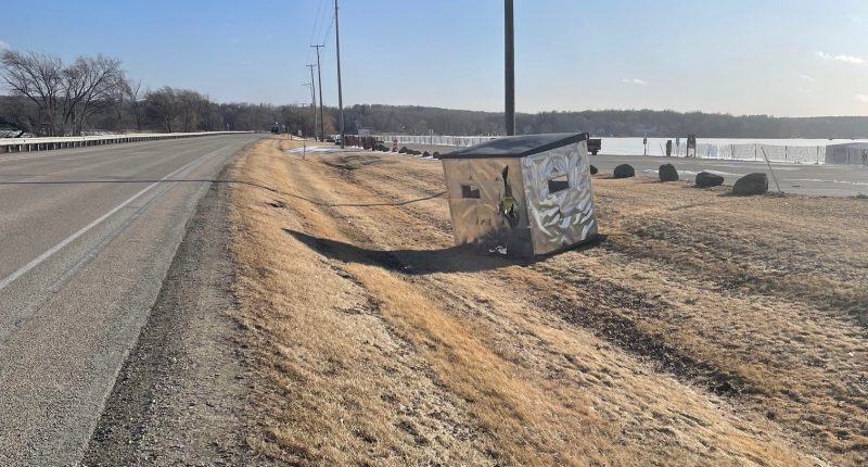 Ice shacks in part of Wisconsin strewn all over after 'extreme' winds