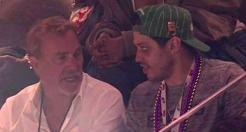 Kevin Costner filmed in mysterious rant to Pete Davidson at Super Bowl