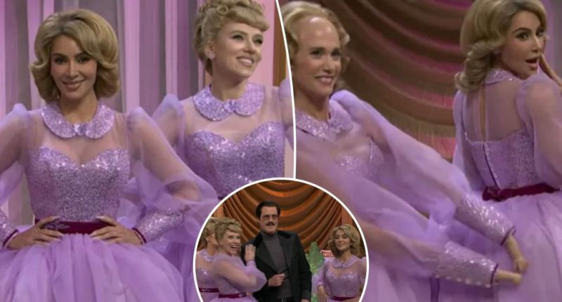 Kim Kardashian playfully spanked by Kristen Wiig in star-studded ‘Dooneese’ sketch on ‘SNL 50’ anniversary special