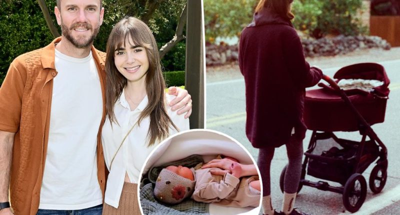 Lily Collins shares first photo with her baby daughter Tove: ‘Utter bliss’