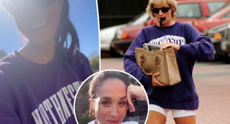 Meghan Markle re-creates Princess Diana’s Northwestern sweatshirt look in new video