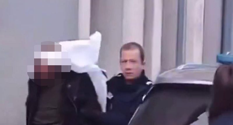 Moment suspected Algerian 'terrorist' who killed one and wounded five others in knife rampage in French town is arrested - after it emerges he 'called on Muslims to fight unbelievers' in pro-Palestine video