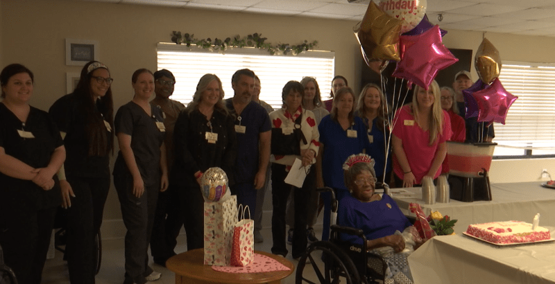 Ms. Bea Kinsey celebrating her 107 birthday becoming the longest-living resident from Warren County