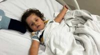 Joe Massa in a hospital bed at Northern Beaches hospital.