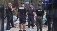 Police tear down massive homeless camp in Dutton Island Preserve area