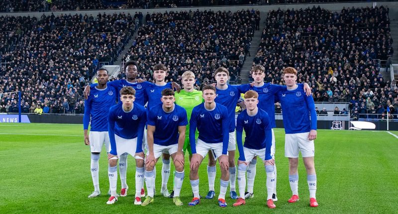 Revealed: Scorer of the first ever goal at Everton's new stadium is a LIVERPOOL fan… as the Wigan youngster taunts Toffees supporters with celebration after netting in U18s test event