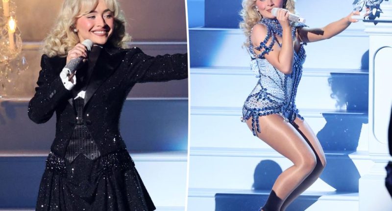 Sabrina Carpenter performs showgirl-inspired mashup of “Espresso” and “Please Please Please” at Grammys 2025