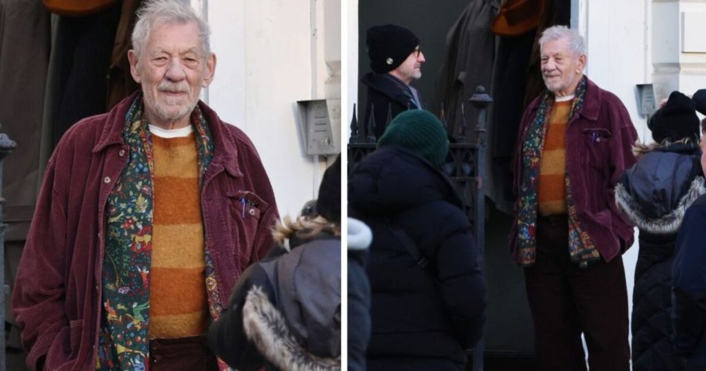 Sir Ian McKellen returns for first time since stage fall with 'controversial' comedian