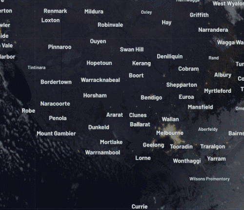 Smoke from bushfires over Victoria.