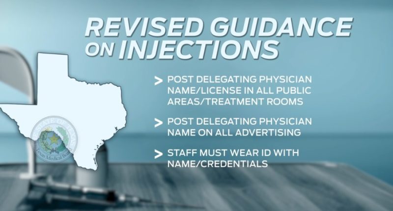 The Texas Medical Board issued new rules for practitioners in facilities offering services like Botox and other treatments, as illustrated above. (KXAN Graphic/Wendy Gonzalez)