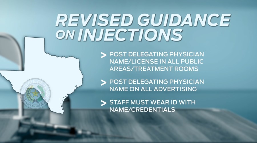 The Texas Medical Board issued new rules for practitioners in facilities offering services like Botox and other treatments, as illustrated above. (KXAN Graphic/Wendy Gonzalez)