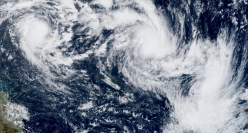 Three tropical cyclones are swirling in the South Pacific
