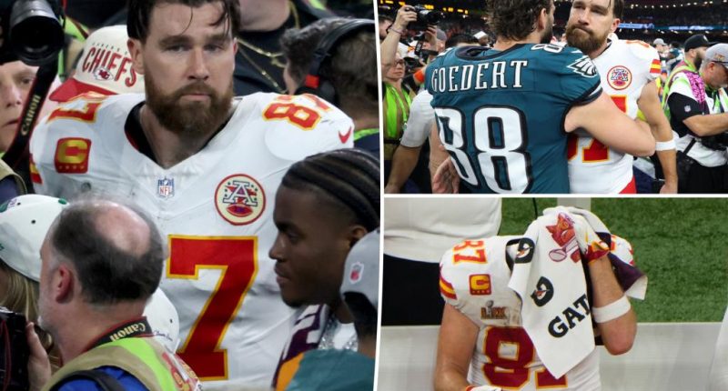 Travis Kelce remains stoic as Chiefs lose Super Bowl 2025 to Eagles in massive blowout