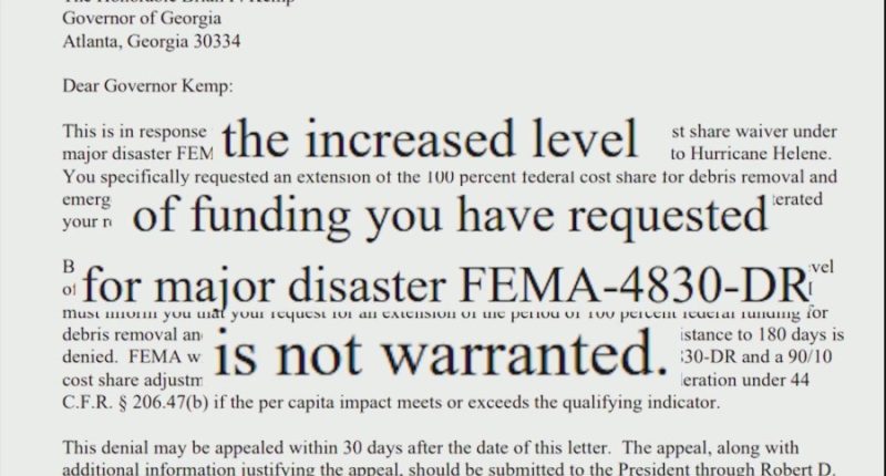 Trump admin denies request to extend FEMA application deadline in GA