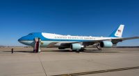 Trump tours Boeing plane to highlight aircraft maker's delay in delivering a new Air Force One