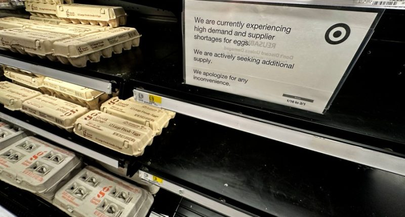 US eggs prices hit a record high of $4.95 and are likely to keep climbing