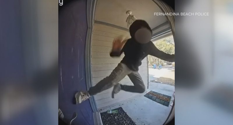 Video shows teen jump kicking door in Fernandina Beach neighborhood