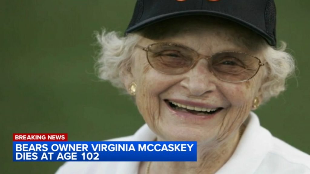 Visitation for Chicago Bears owner, daughter of George Halas, Virginia McCaskey, at Oehler Funeral Home in Des Plaines Tuesday