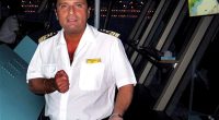 Photo of Francesco Schettino, captain of the Costa Concordia, on the ship's bridge.