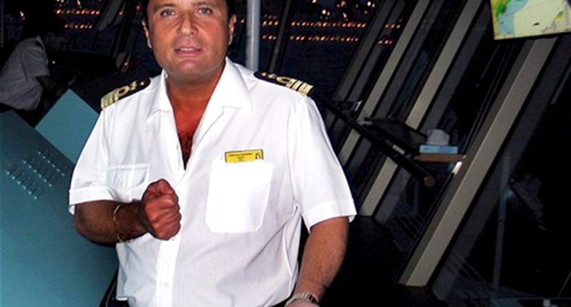 Photo of Francesco Schettino, captain of the Costa Concordia, on the ship's bridge.