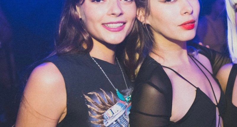 Christy Giles and Hilda Marcela Cabrales-Arzola at a nightclub.