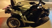 Damaged quad bike involved in a fatal accident.