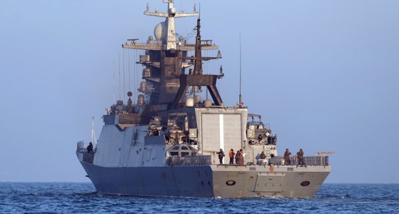 Russian Navy ship at sea.