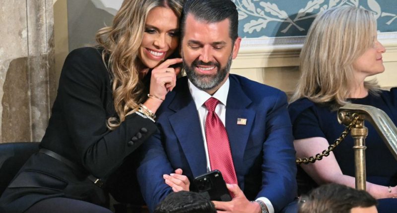 Donald Trump Jr. and Bettina Anderson at a political event.