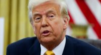 President Donald Trump speaking in the Oval Office.