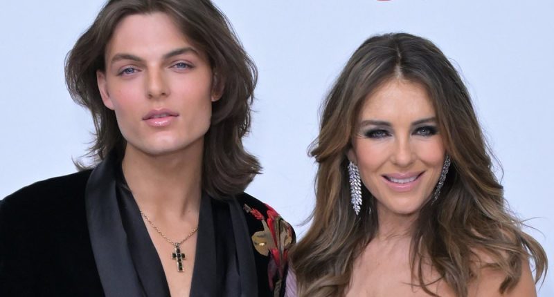 Elizabeth Hurley and son Damian attend Elton John's Oscars party