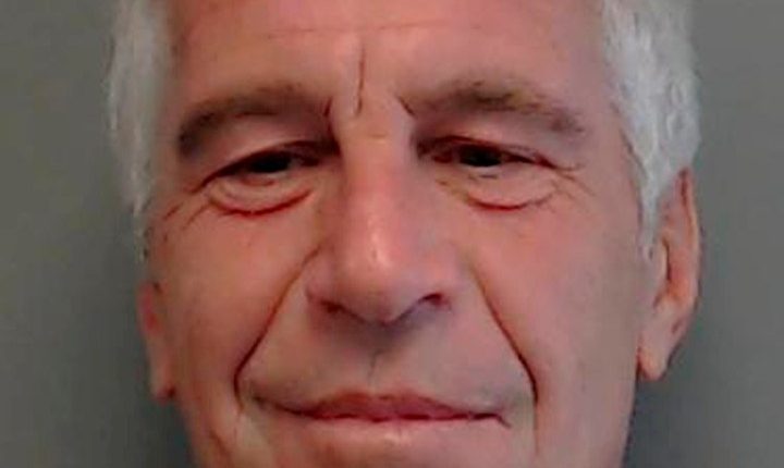 Mugshot of Jeffrey Epstein.