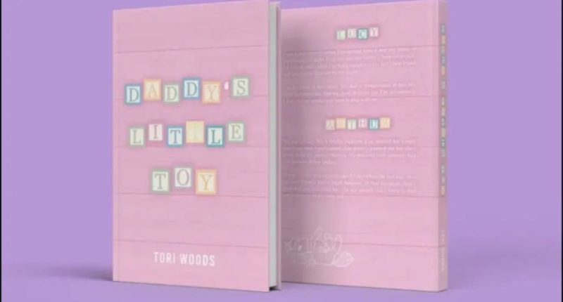Illustration of the book cover for "Daddy's Little Toy" by Tori Woods.