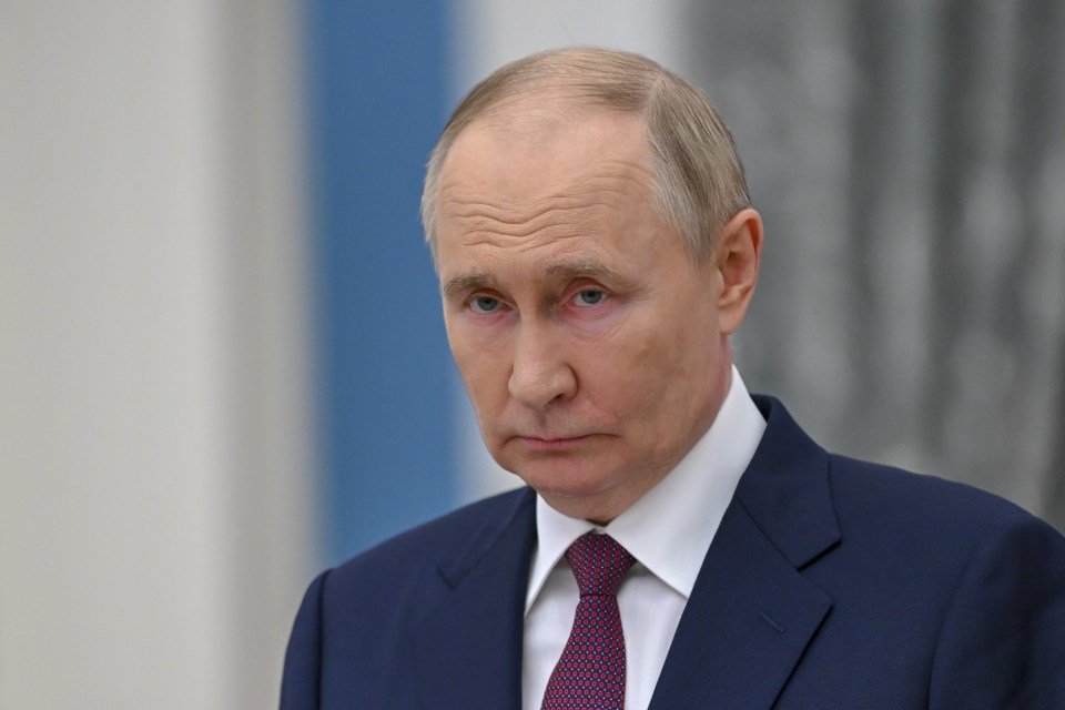 Vladimir Putin at a press conference.