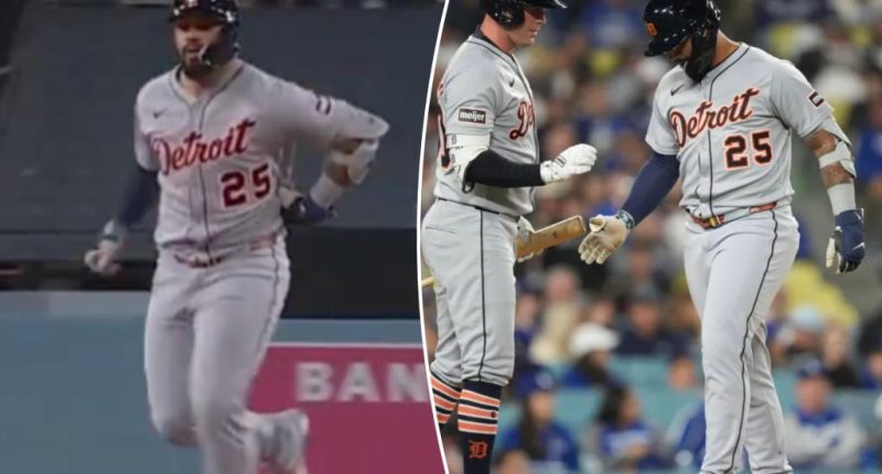 Ex-Yankee Gleyber Torres hits first Tigers homer but aggravates rib issue