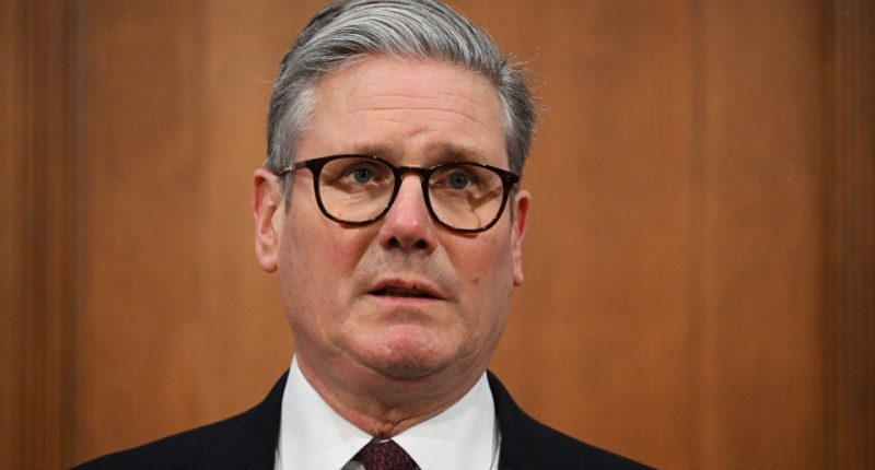 Keir Starmer, Britain's Prime Minister, at a press conference.