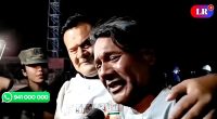 Screengrab of Peruvian fisherman Maximo Napa speaking to media after being rescued from the Pacific Ocean.